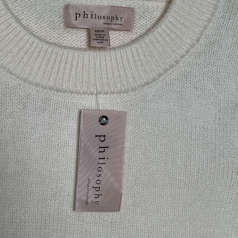 Philosophy Ivory Puff Sleeve Sweater – Size XS - Picture 3 of 5